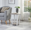 Elysian - Contemporary Round End Table With Shelf - Gray by HouseOfZazla