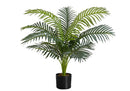 34" Tall, Artificial Plant, Palm Tree, Indoor, Faux, Fake, Floor, Greenery, Potted, Real Touch, Decorative - Green / Black by Unique Piece Furniture