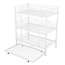 Triple Bunk Bed With Trundle, Heavy Duty Steel Construction