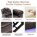 Home Theater Seating Manual Recliner Chair With Center Console And Led Light Strip For Living Room by HouseOfZazla