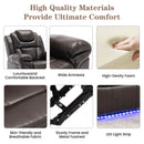 Home Theater Seating Manual Recliner Loveseat With Hide-Away Storage, Cup Holders And Led Light Strip For Living Room by Unique Piece Furniture