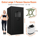 2.6x 2.6x 5.9FTPortable Sauna Tent 1 Person Steam Sauna for Home with 3L/1200W Steamer Folding Chair Remote Control 9 Steam Output Levels 5-95Mins Tim