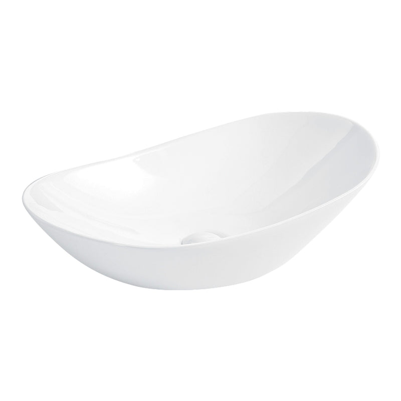White Oval Ceramic Vessel Sink, photo 8 of 9