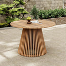 Patio Set Outdoor Acacia Wood Furniture Sets - Braided Dining Chairs and Patio Dining Table