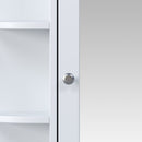 Bathroom Wall Storage Cabinet With Mirror And Adjustable Shelf, 6 Open Shelves