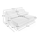 Stylish Sofa With Ottoman And Lumbar Pillows, Ergonomic Design by HouseOfZazla