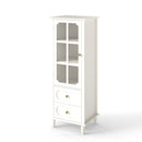 Minimalism Buffet Cabinet With Glass Doors And Double Drawer by HouseOfZazla