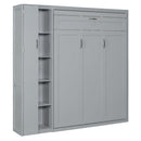 Murphy Wall Bed With Shelves, Wardrobe And LED Lights by HouseOfZazla