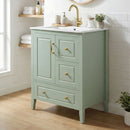 Retro Bathroom Vanity With Sink, Soft Closing Cabinet & Drawers
