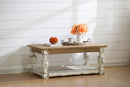 Rectangle Coffee Wooden Coffee Table, French Country Coffee Table - Brown / Antique White by HouseOfZazla