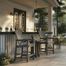 HDPE Bar Height Adirondack Chair with Cup Holder - Gray