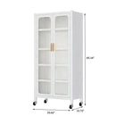 6 Tier Storage Cabinet With Transparent Door, Adjustable Shelves & Wheels by HouseOfZazla