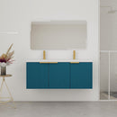 Contemporary Wall Mounted Bathroom Vanity With Resin Double Sink by HouseOfZazla