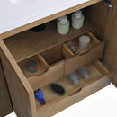 Fully Assembled 60'' Light Coffee Single Sink Bathroom Vanity