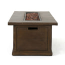 Transitional Rectangular Outdoor Propane Fire Pit With 50,000 BTU by HouseOfZazla