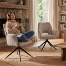 Dining Chair With Soft Cushion And 360° Rotation, Comfortable Armrest For Kitchen (Set of 2) - Gray by HouseOfZazla
