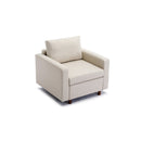 3 Seat Module Sectional Sofa Couch With 2 Ottoman for living room,Seat Cushion and Back Cushion Non-Removable and Non-Washable,Cream