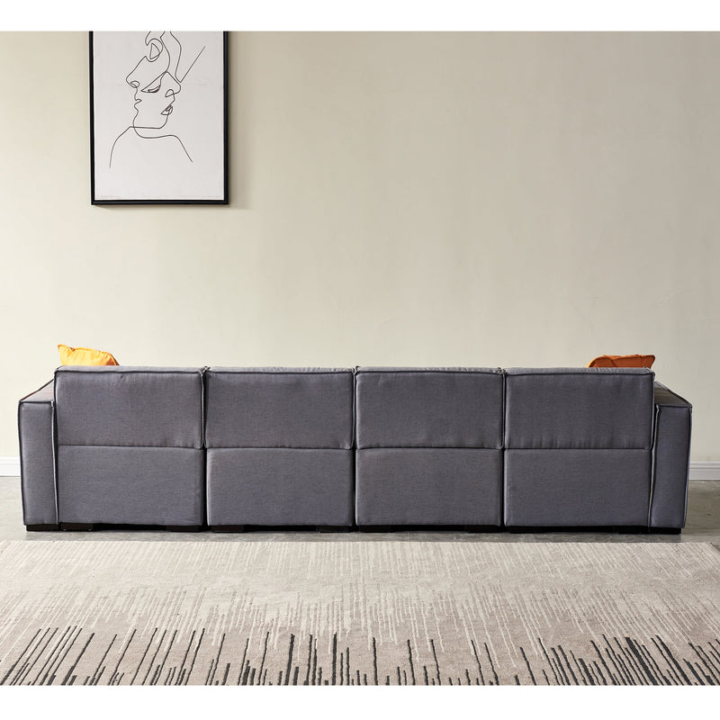 Walker Edison | U-Shape Sectional Linen Modular Couch