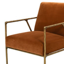 Aerin - Hammered Brass Upholstered Accent Arm Chair by HouseOfZazla