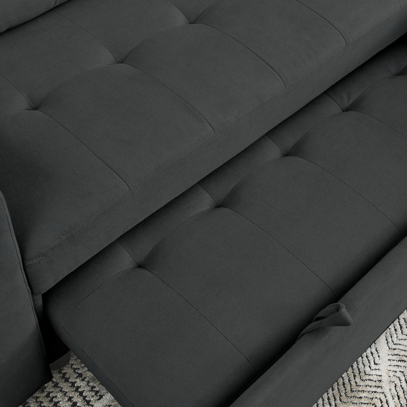 78.5" Sleeper Sofa Bed Reversible Sectional Couch with Storage Chaise and Side storage bag for Small Space Living Room Furniture Set