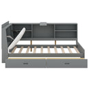 Platform Bed With Storage Headboard, Shelves And 2 Drawers by HouseOfZazla
