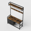 Hall Tree With 2 Movable Drawers, Shoe Storage, Shelves, Garment Racks, And 23 Hooks For Entryway - Rustic Brown by HouseOfZazla