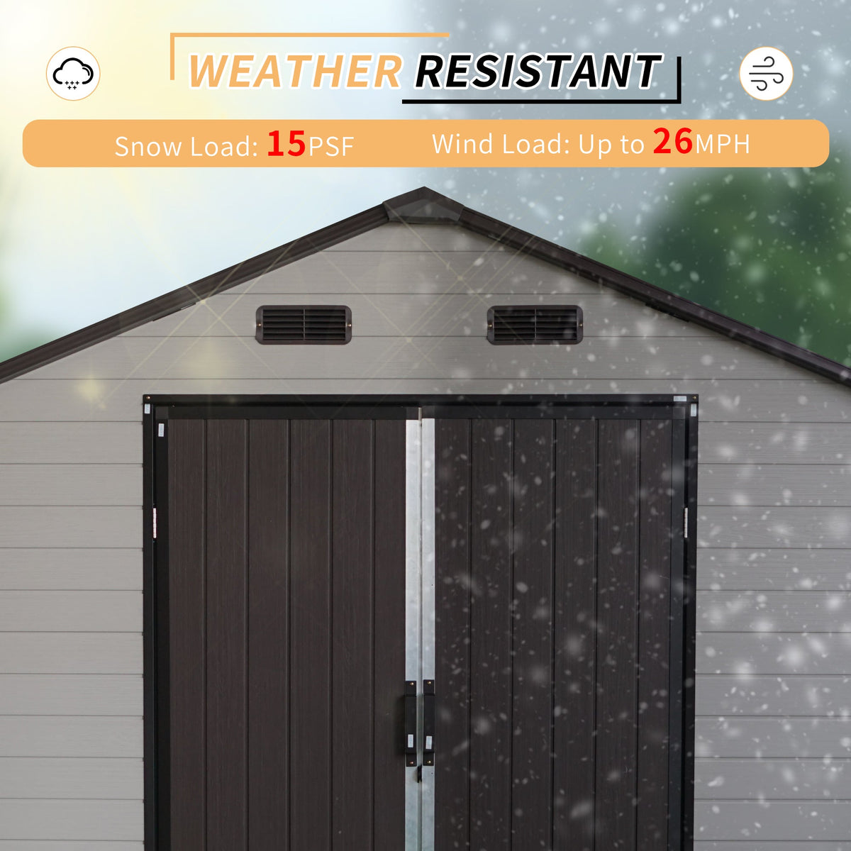 8x14 Ft Outdoor Resin Storage Shed with Windows, photo 9 of 10