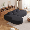 Modern Curved Sofa, L-Shaped Modular Sectional Set With 3 Pillows by HouseOfZazla