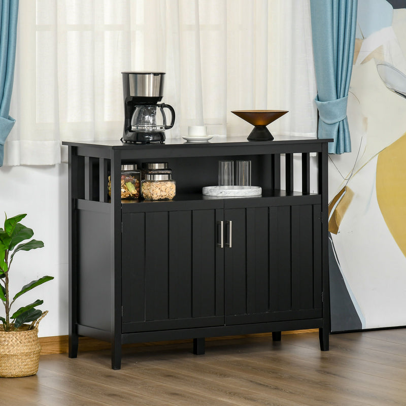 Homcom - Sideboard Buffet Cabinet, Kitchen Cabinet, Coffee Bar Cabinet With 2 Doors And Adjustable Shelves For Entryway Living Room - Black, photo 7 of 7