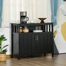 Homcom - Sideboard Buffet Cabinet, Kitchen Cabinet, Coffee Bar Cabinet With 2 Doors And Adjustable Shelves For Entryway Living Room - Black by HouseOfZazla