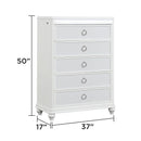 Abigale - 5 Drawer Chest With LED Lighting - White by HouseOfZazla
