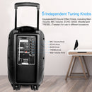 iNOVA Wireless Speaker Portable PA Karaoke System with Wired Microphone 15" Subwoofer Sound System w/ DJ Lights Remote Control