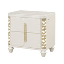 Cinderella - Nightstand With LED Accents And 2 Storage Drawers - Beige by HouseOfZazla
