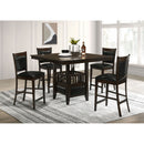 Finley - Square Counter Table With Storage Pedestal Dining Table - Espresso by HouseOfZazla