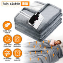 Electric Heated Twin Size Fleece Heated Blanket with 10 Heating Levels 10 Hours Auto Off Machine Washable for Home Office Usage 62x84in