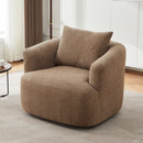 360° Swivel Barrel Sofa Chair With Throw Pillow, Upholstered Accent Chair by HouseOfZazla