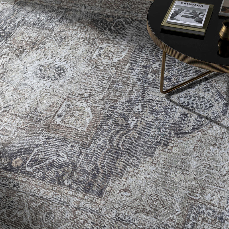 Beige Rosman Washable Area Rug - Promo