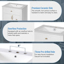 Elegant Bathroom Vanity With Ceramic Sink, Soft Close Doors And Drawers, Double Storage Racks by HouseOfZazla