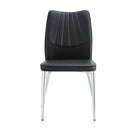 6 black dining chairs. Modern chairs from the Middle Ages. Made of PU material cushion and silver metal legs. Suitable for restaurants and living rooms