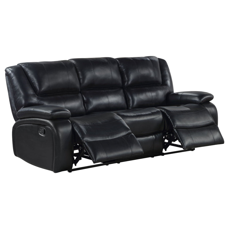 Camila 2-piece Upholstered Reclining Sofa Set Black, photo 7 of 7