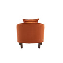 Accent Chair with Ottoman, Mid Century Modern Barrel Chair Upholstered Club Tub Round Arms Chair for Living Room