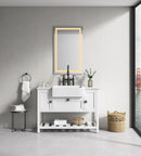 40x24 LED Lighted Bathroom Wall Mounted Mirror with High Lumen+Anti-Fog Separately Control+Dimmer Function