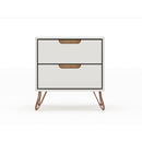 Rockefeller - Nightstand With 2 Drawers - Off White by HouseOfZazla