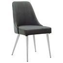 Padded Side Chair Of 2) With Upholstered Seat And Polished - Gray