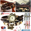 Vintage Women\'s Watch Bohemian Handmade Leather Watch Quartz Wrist Watch Fashion