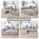 L - Shape Modern Minimalist Modular Sectional Sofa, Upholstered Cloud Couch With Deep Seats