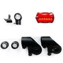 Bike Light Set: 2× Q5 LED Front Flashlights, 2 Mounts & 1 Rear Light
