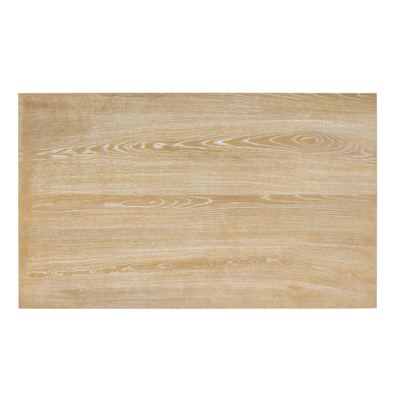 6-Piece Retro Rectangular Dining Table Set, Table with Unique Legs and 4 Upholstered Chairs & 1 Bench for Dining Room and Kitchen (Natural Wood Wash)