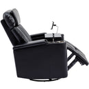 270° Power Swivel Recliner Home Theater Chair With Hidden Arm Storage, LED Light, Cup Holder, And Tray Table by HouseOfZazla