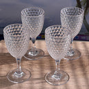 Diamond Cut Plastic Wine Glasses (Set of 4) by HouseOfZazla